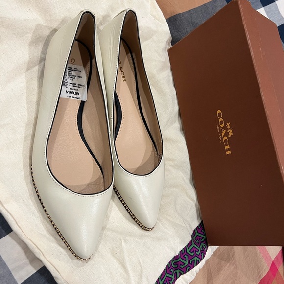 Coach Pointy Leather Flats - Picture 2 of 4